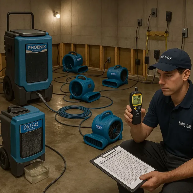 Structural Drying and Dehumidification process in Larksville, PA